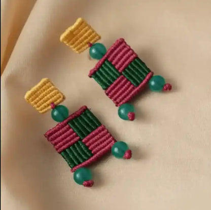 Charu macrame stud earrings