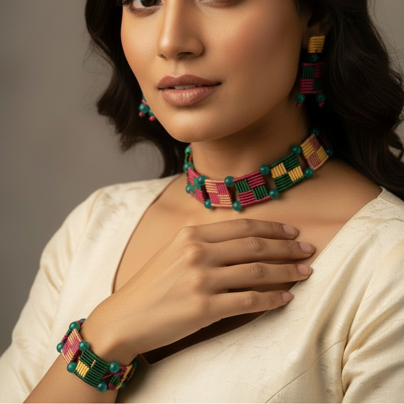 Charu macrame necklace set