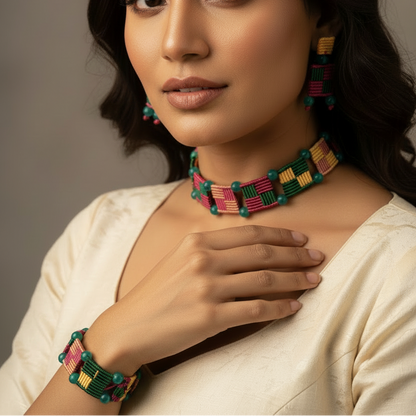 Charu macrame necklace set