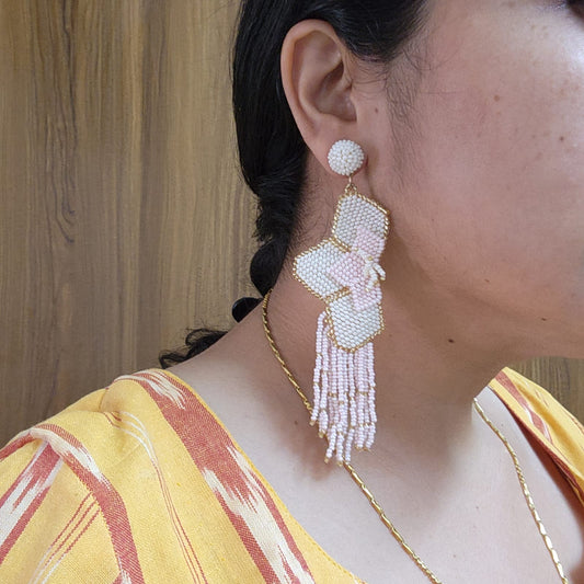 seed bead earrings statement earrings for party wear for saree office wear earrings long earrings danglers