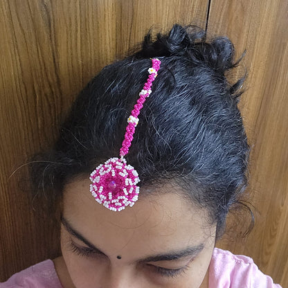 bridal jewellery floral necklace stud earrings haathphool maang tikka haldi necklace set wedding jewellery pink jewellery for haldi mehendi sangeet shaadi 