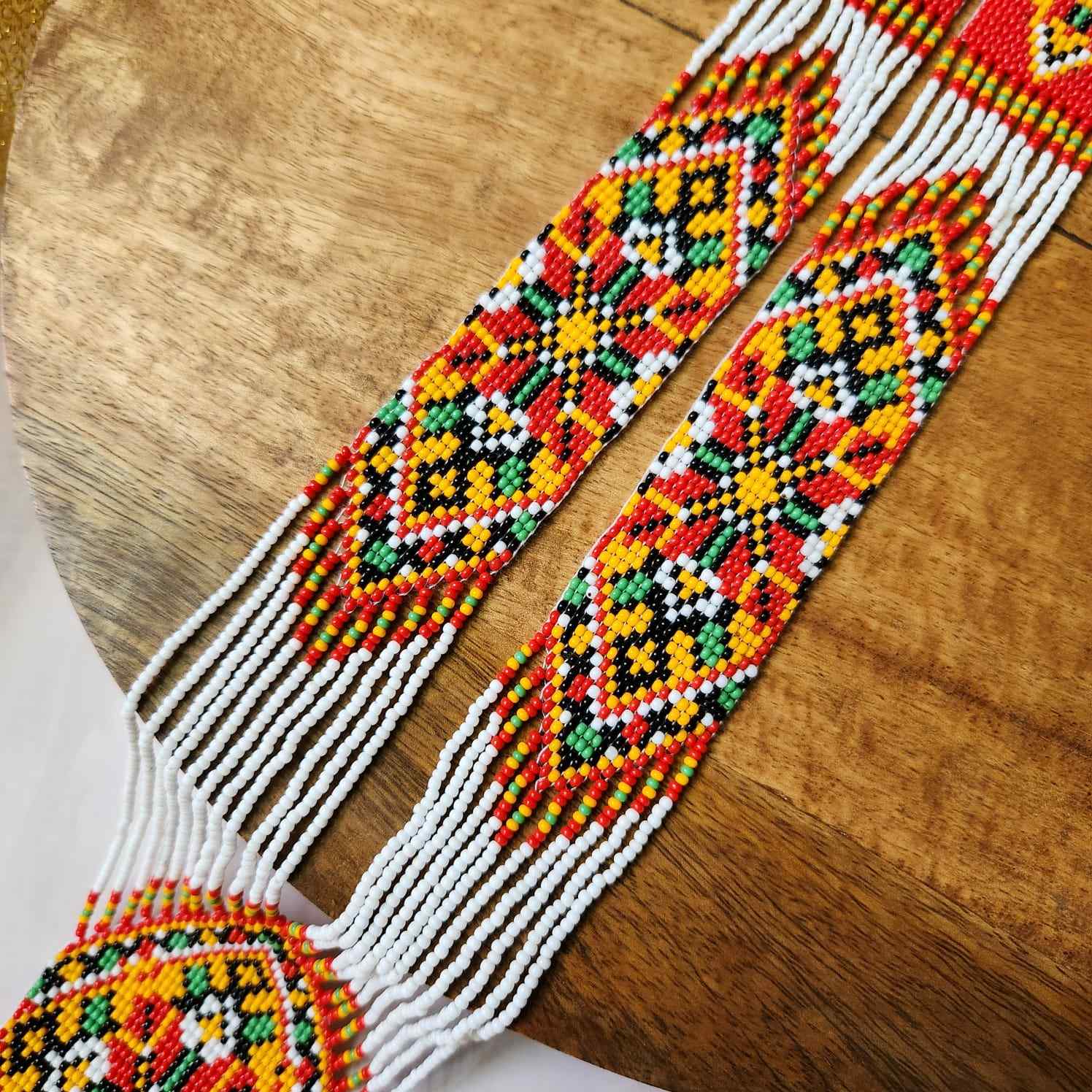 geometric bead necklace set orange yellow green necklace for haldi shaadi mehndi sangeet independence day