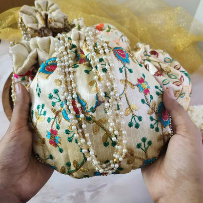 festive potli bag bundle multi coloured embroidered potli bags bundle for gifting navaratri return gift ideas affordable gift bundle offers diwali gifts budget