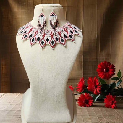 bib necklace bead jewellery diamond pattern black broad necklace choker bead necklace set dangler earrings party wear wedding wear grand necklace set jewellery