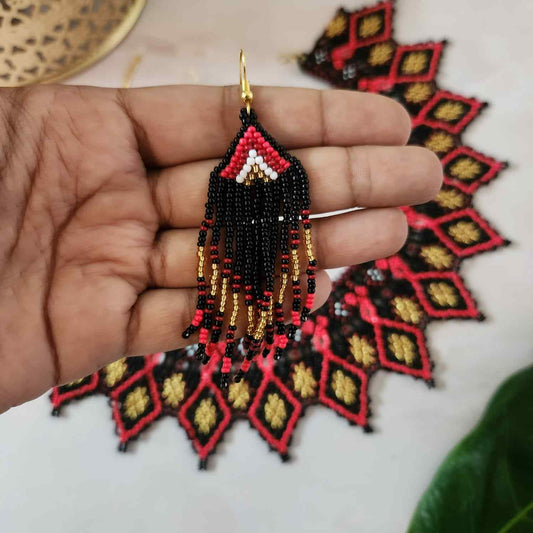 bib necklace bead jewellery diamond pattern black broad necklace choker bead necklace set dangler earrings party wear wedding wear grand necklace set jewellery