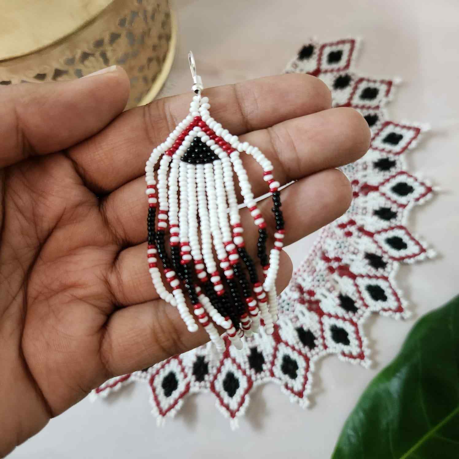 bib necklace bead jewellery diamond pattern black broad necklace choker bead necklace set dangler earrings party wear wedding wear grand necklace set jewellery