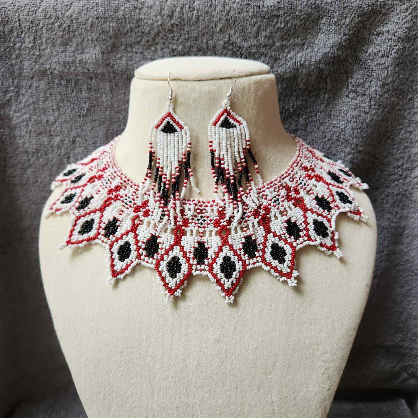 bib necklace bead jewellery diamond pattern black broad necklace choker bead necklace set dangler earrings party wear wedding wear grand necklace set jewellery