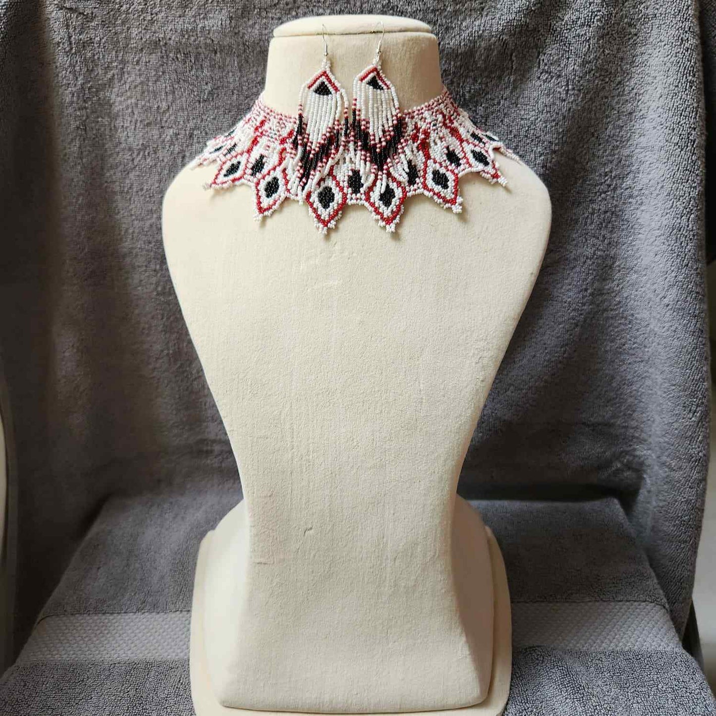 bib necklace bead jewellery diamond pattern black broad necklace choker bead necklace set dangler earrings party wear wedding wear grand necklace set jewellery