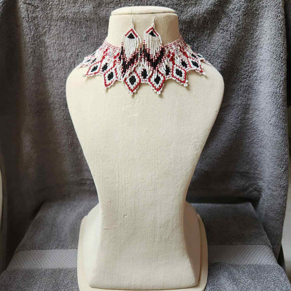 bib necklace bead jewellery diamond pattern black broad necklace choker bead necklace set dangler earrings party wear wedding wear grand necklace set jewellery