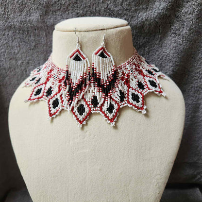 bib necklace bead jewellery diamond pattern black broad necklace choker bead necklace set dangler earrings party wear wedding wear grand necklace set jewellery