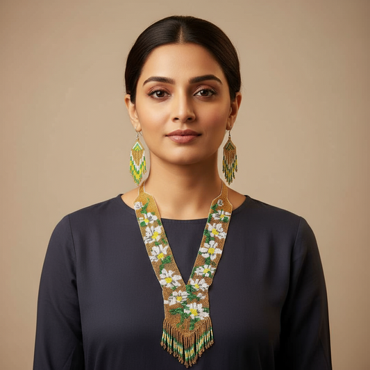 Hiranya beadloom necklace set