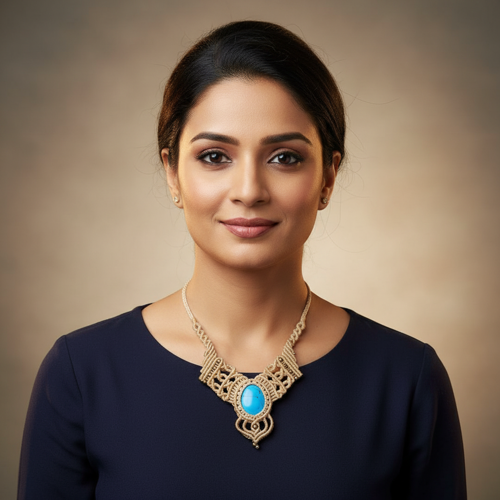 Indra macrame statement necklace