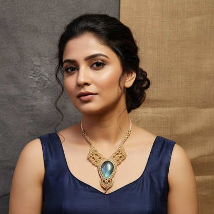 Indra macrame statement necklace