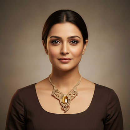 Indra macrame statement necklace