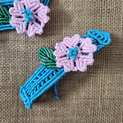 Iris macrame necklace set