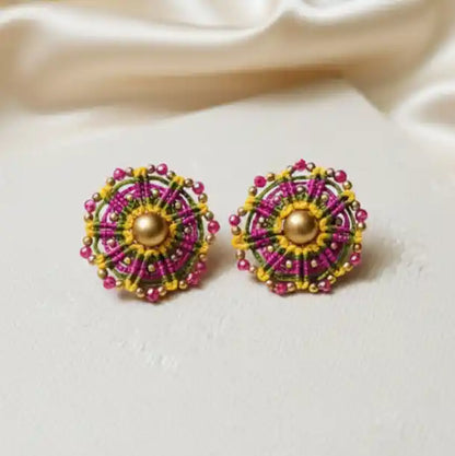 Joan macrame stud earrings
