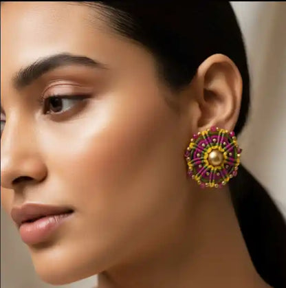 Joan macrame stud earrings
