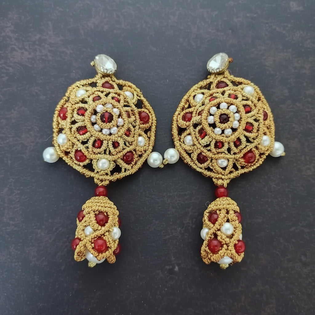 Jodha jhumki macrame earrings