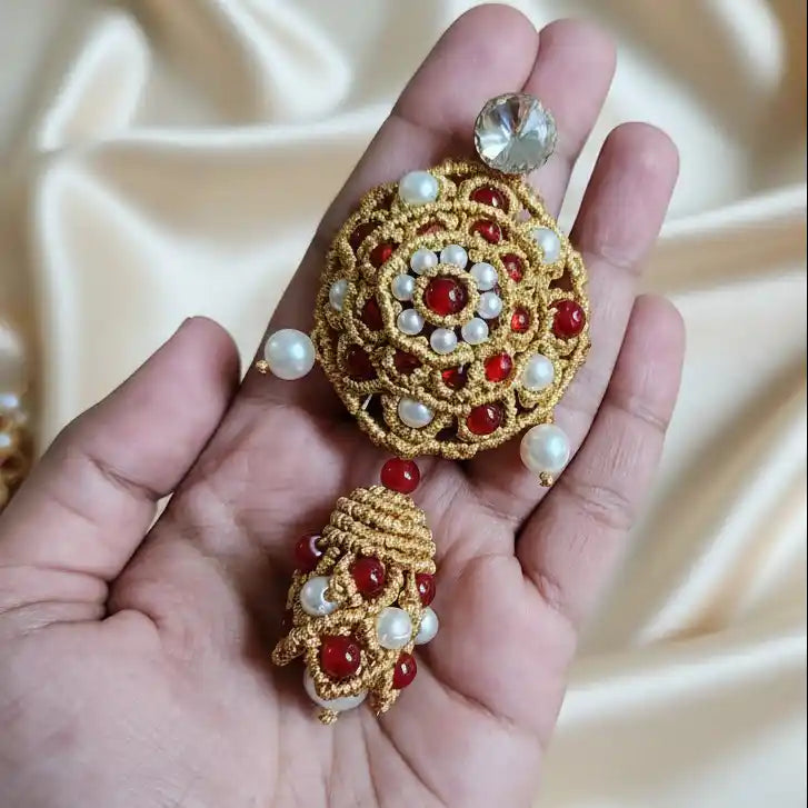Jodha jhumki macrame earrings