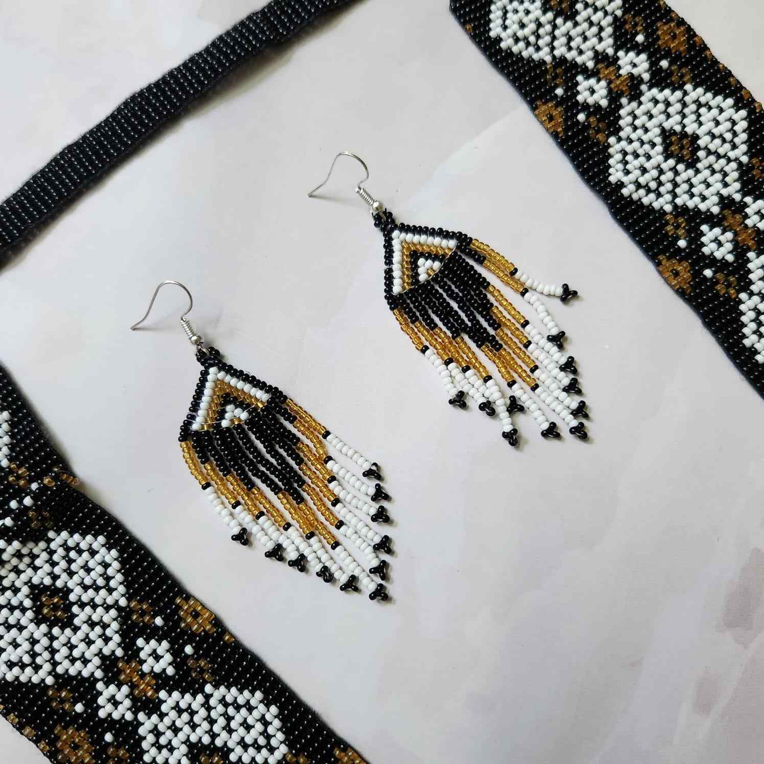 black brown partywear necklace for office with saree kurti shirt and blazer diamond design necklace layered bead necklace set wedding wear haldi sangeet mehndi