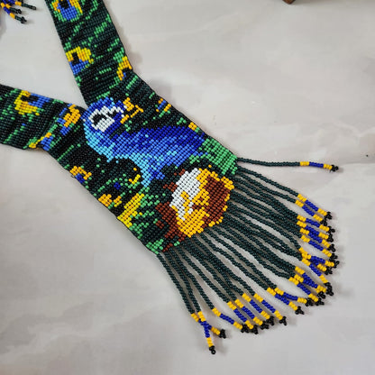 peacock necklace set partywear jewellery bead necklace earrings set dancing peacock jewellery dangler earrings wedding wear lightweight necklace set