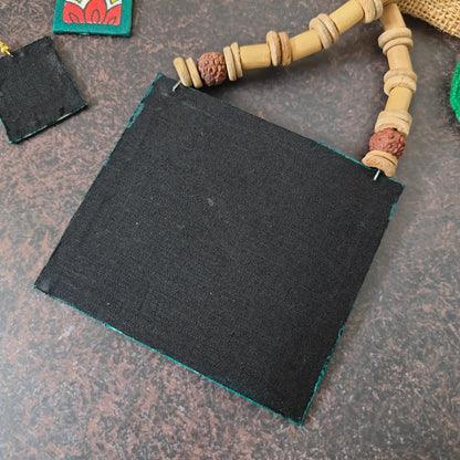 Kalavati green fabric necklace set
