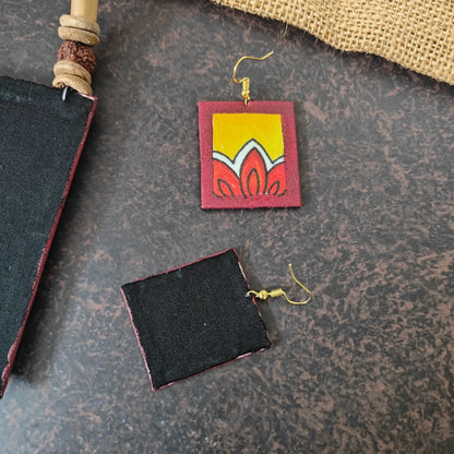 Kalavati maroon fabric necklace set