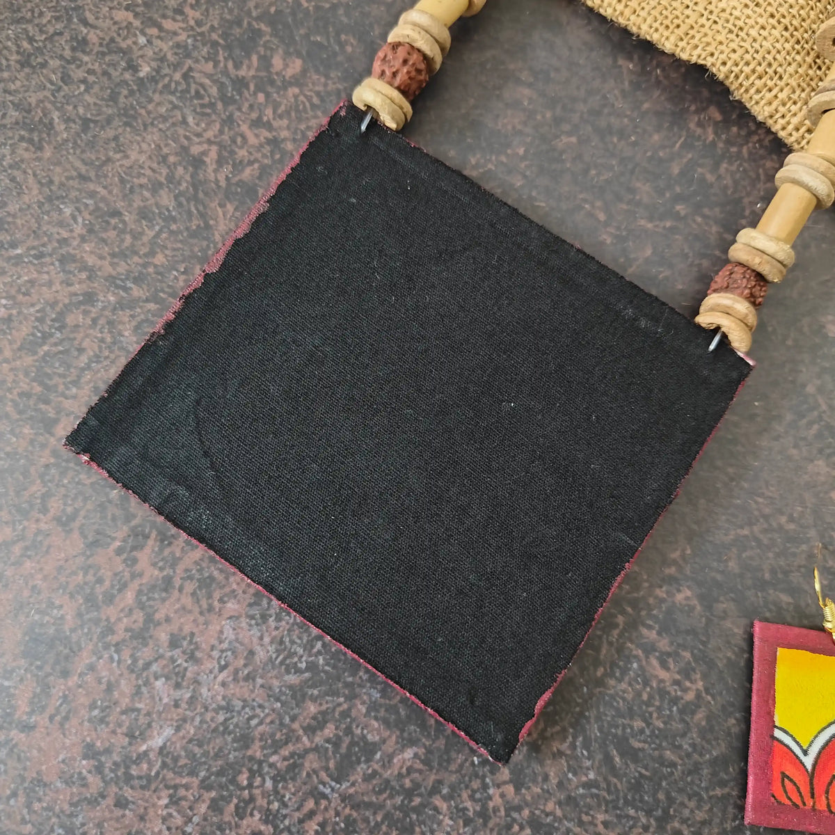 Kalavati maroon fabric necklace set