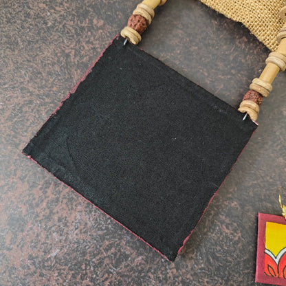 Kalavati maroon fabric necklace set