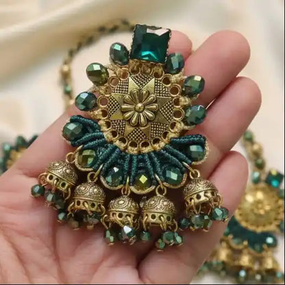 Kantalatha teal macrame earrings