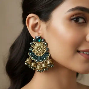 Kantalatha teal macrame earrings