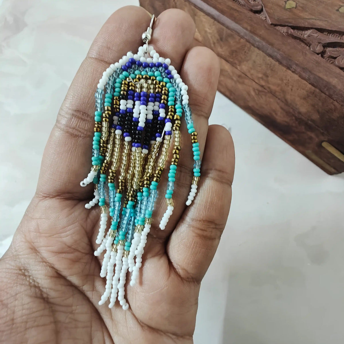 Keki blue bead earrings
