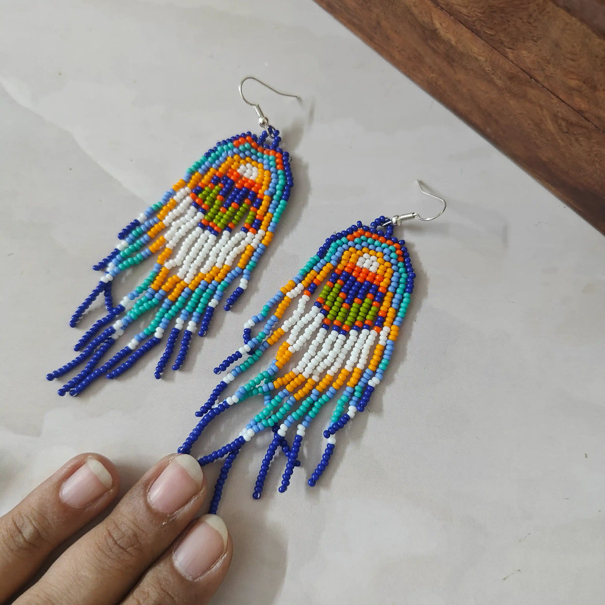 Keki dark blue bead earrings