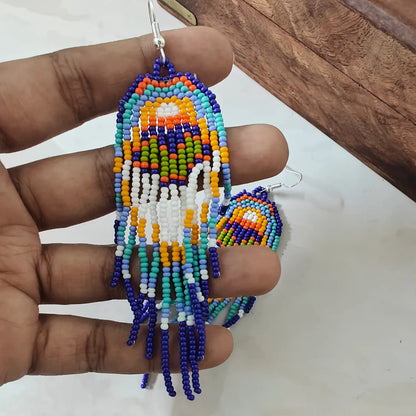 Keki dark blue bead earrings