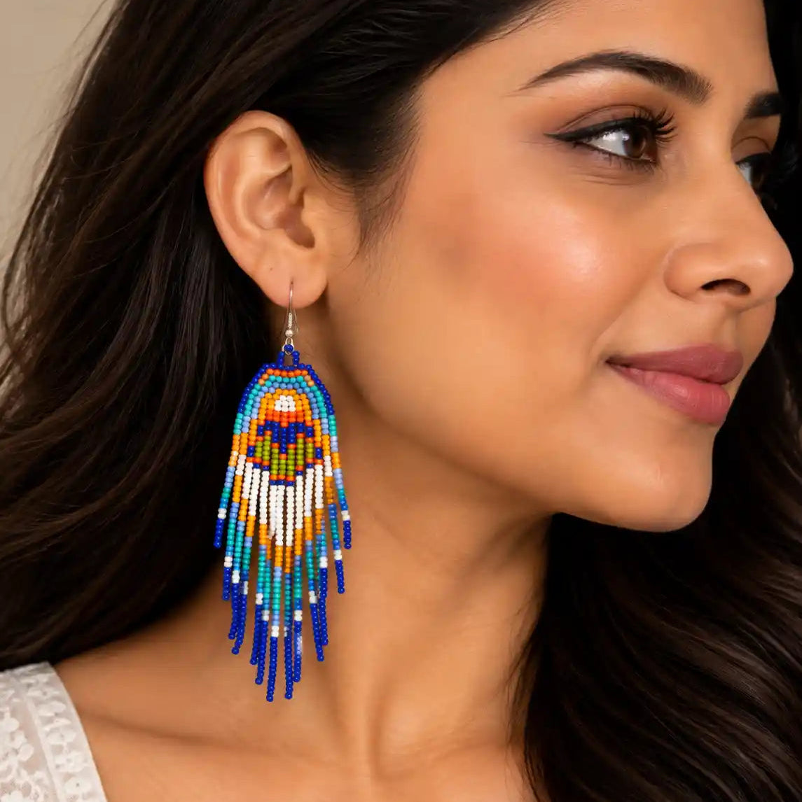 Keki dark blue bead earrings