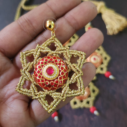 Kolam macrame necklace set