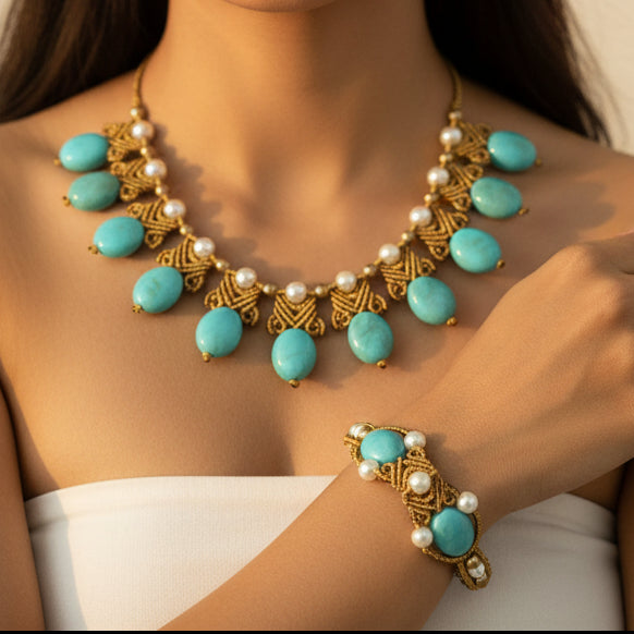 Komal macrame necklace set