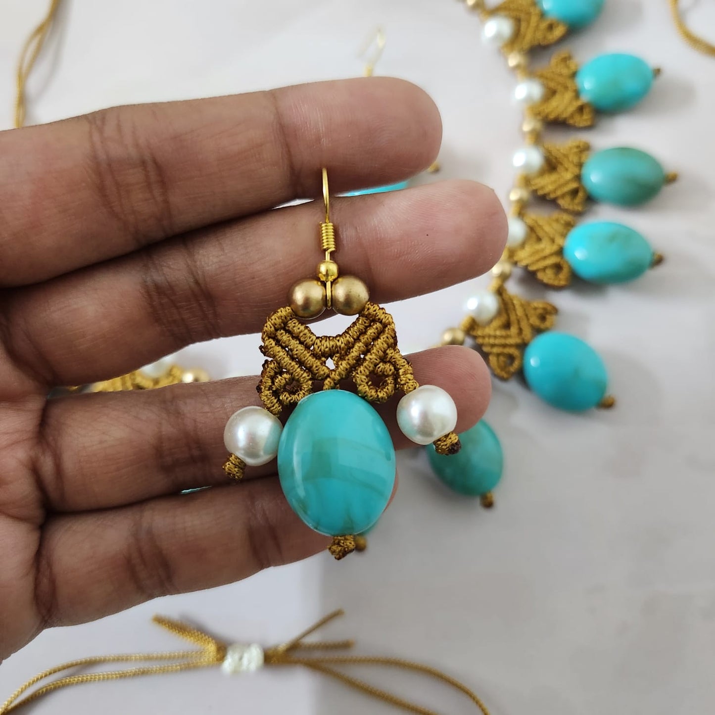 Komal macrame necklace set