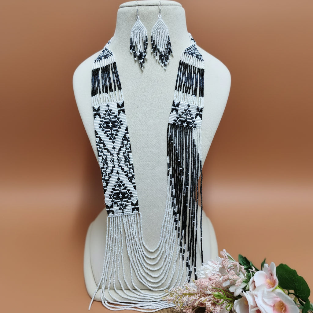 Kona geometric bead layer necklace set