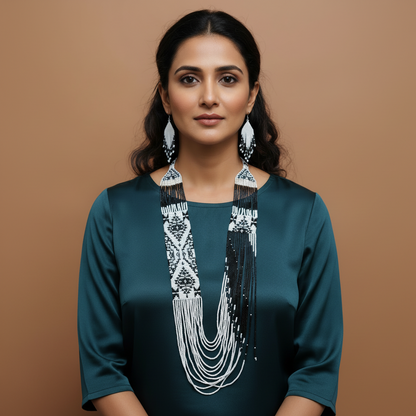 Kona geometric bead layer necklace set