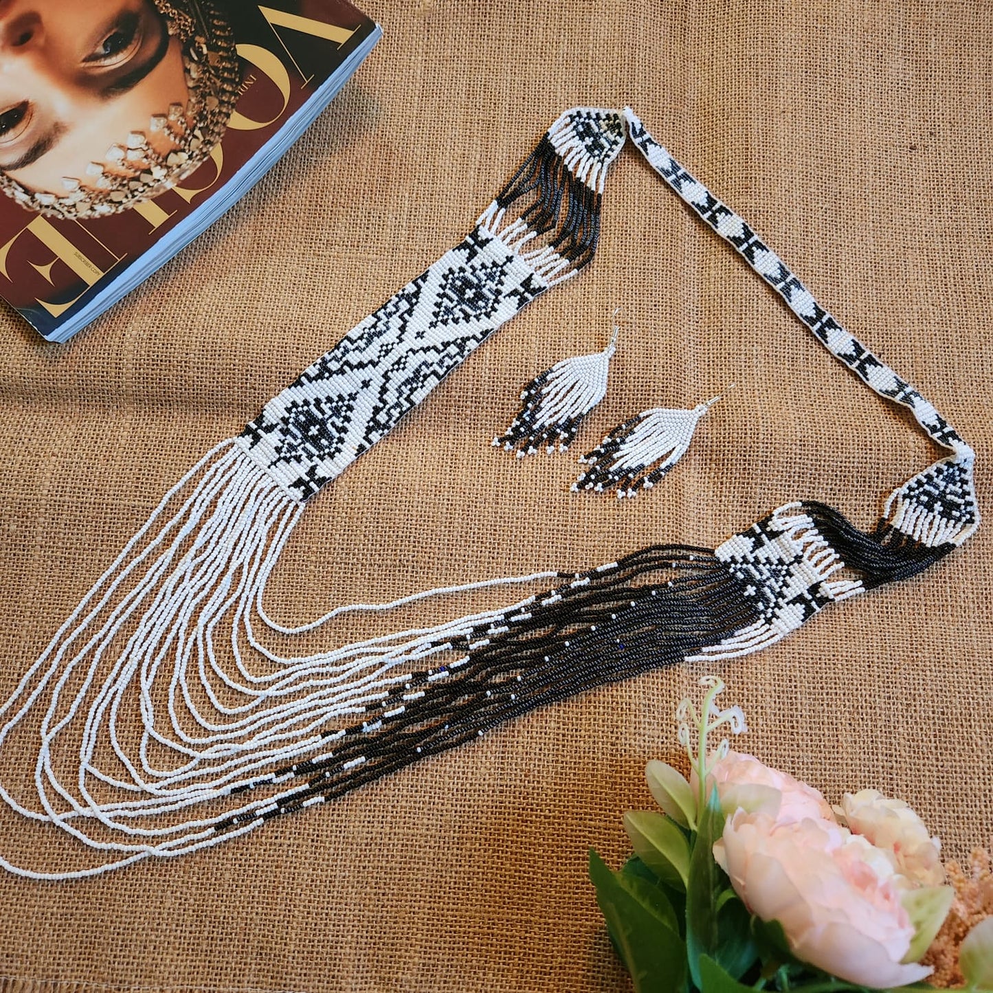 Kona geometric bead layer necklace set