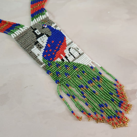 Mayil peacock beadloom necklace set