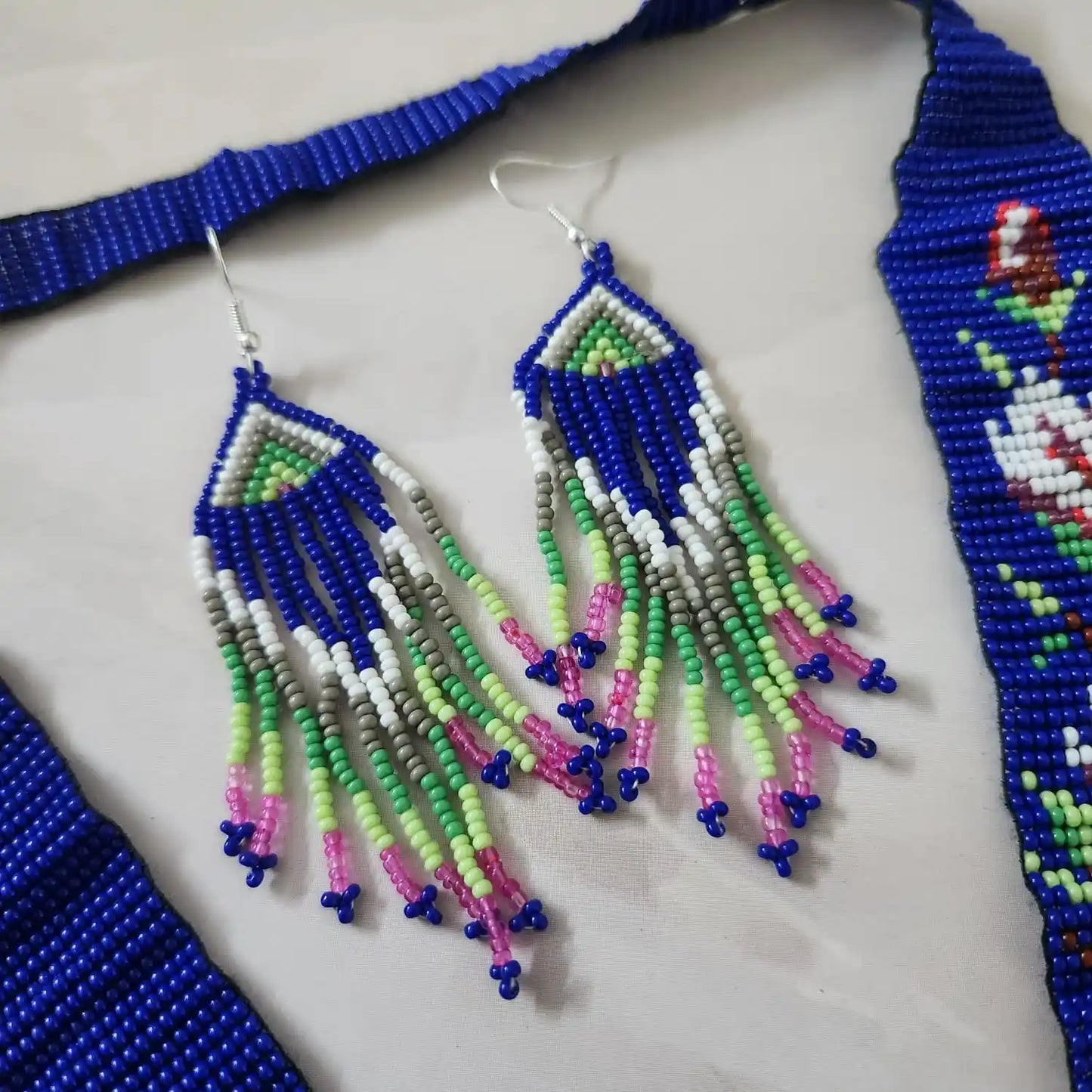Mayur white peacock bead necklace set