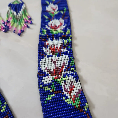 Mayur white peacock bead necklace set