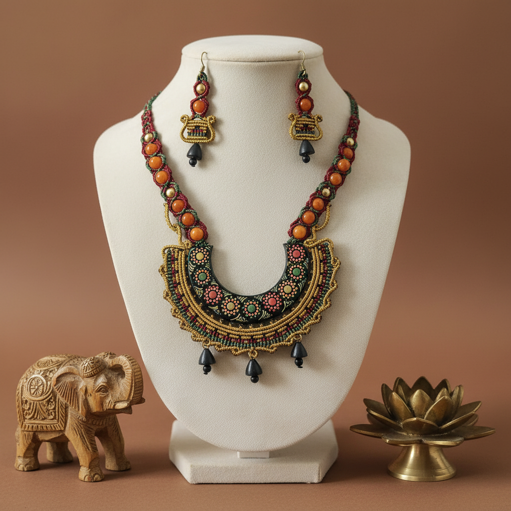 Mrida macrame necklace set