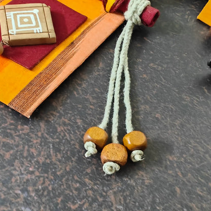 Mrinmayi orange fabric necklace set