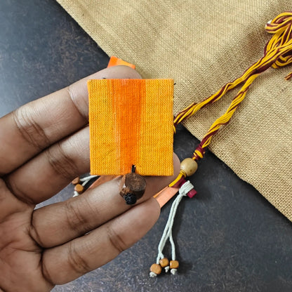Mrinmayi orange fabric necklace set