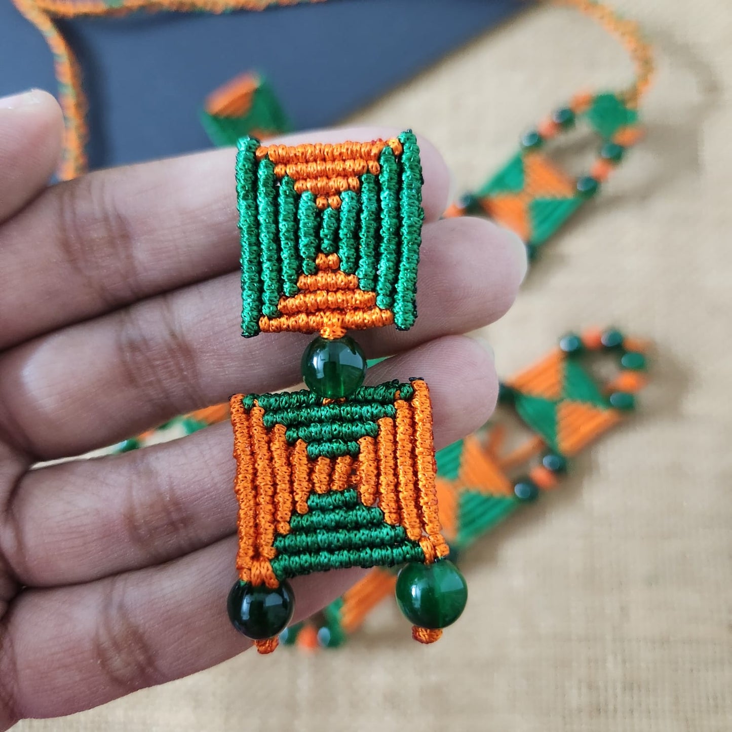 Mukkona macrame necklace set