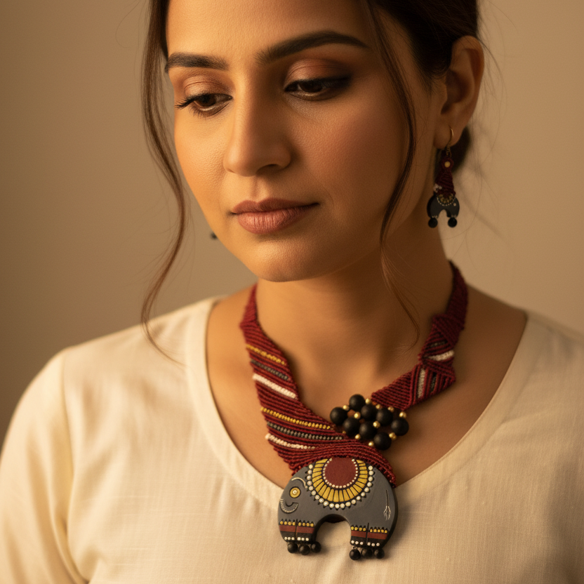 Murthi macrame necklace set
