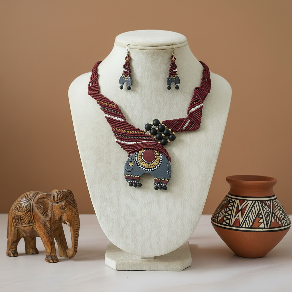 Murthi macrame necklace set